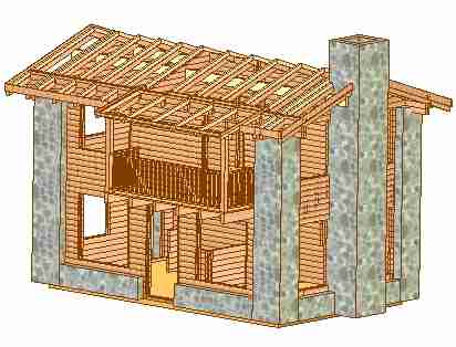 Log homes drawings and animation